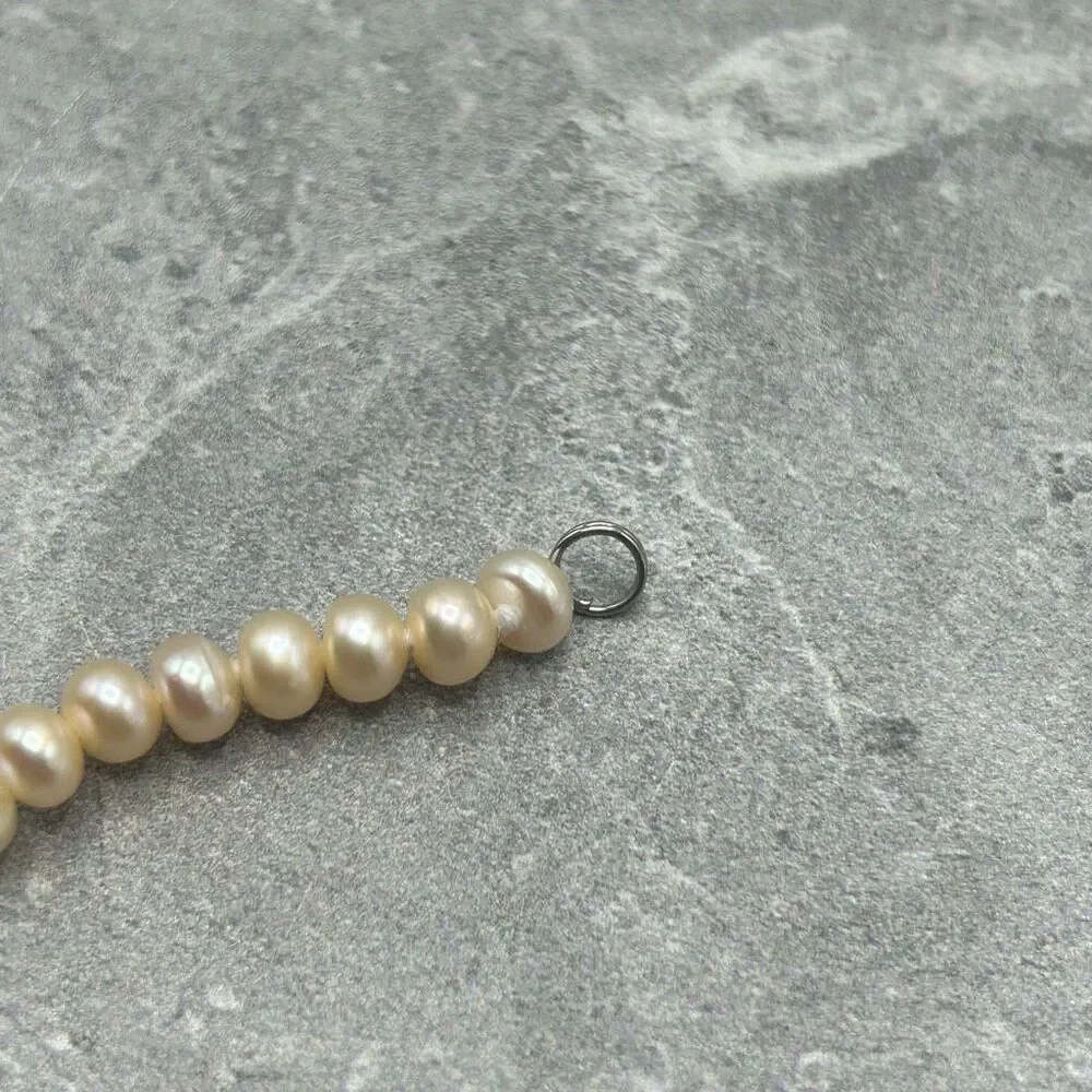 NWOT Natural Womens Ivory Cream Fresh Water Pearl Bead Necklace 17 inches